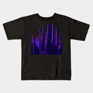 Purple cityscape Kids T-Shirt